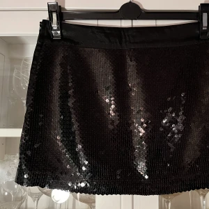 Paljettkjol - Low waist kjol med paljetter, bra skick (samtliga paljetter sitter kvar) strl 34. 