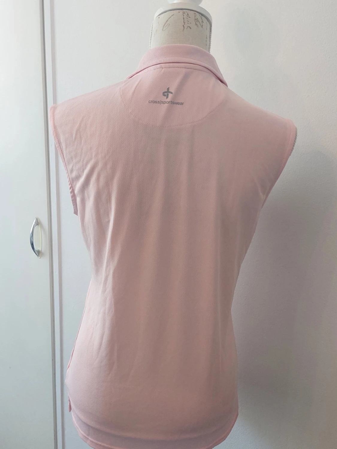 Ljusrosa ärmlös pikétopp Cross - 1