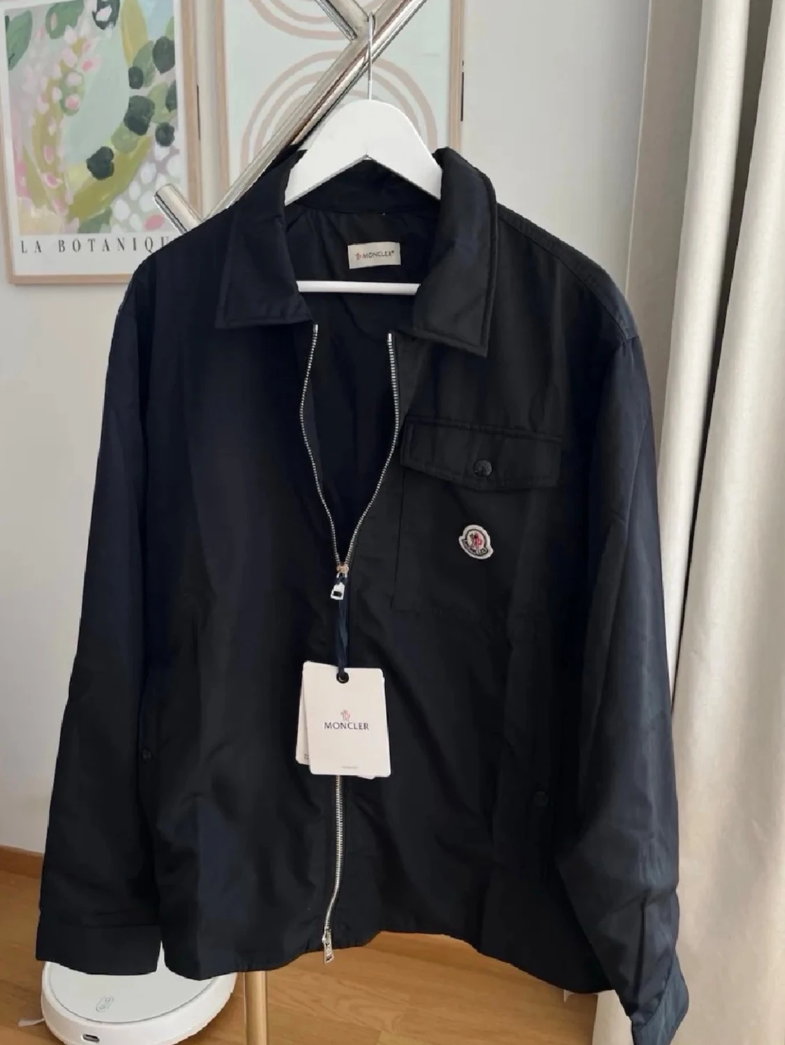 Svart Moncler overshirt med dragkedja