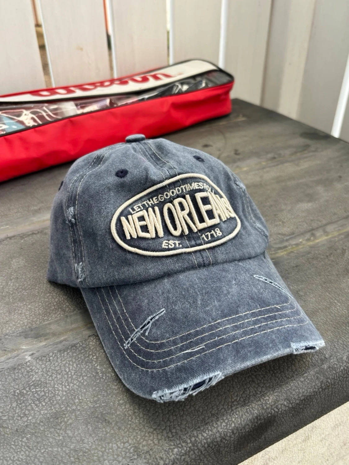 Blå vintagekeps New Orleans brodyr