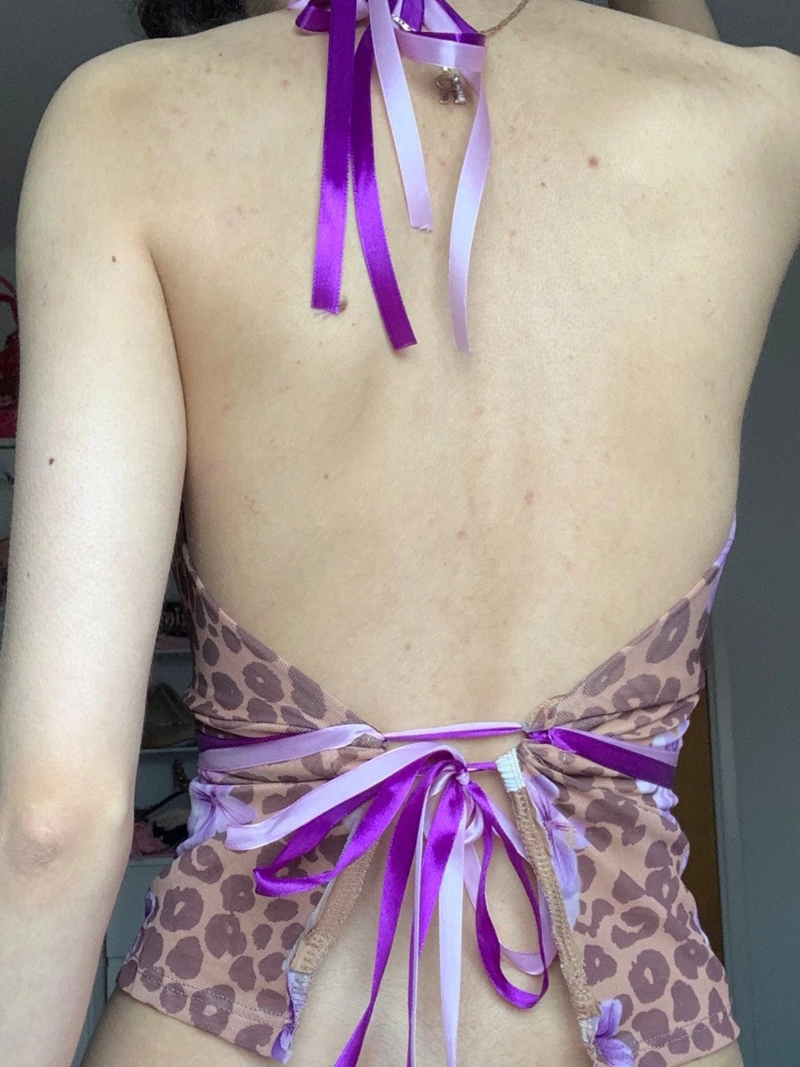 Leopard- och blommig omlottopp - 3
