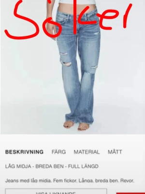 Wide leg lågmidjade jeans Zara  - Söker dessa!! Skriv om ni hade kunnat sälja dessa till mig. Köper direkt. Söker storleken 40.