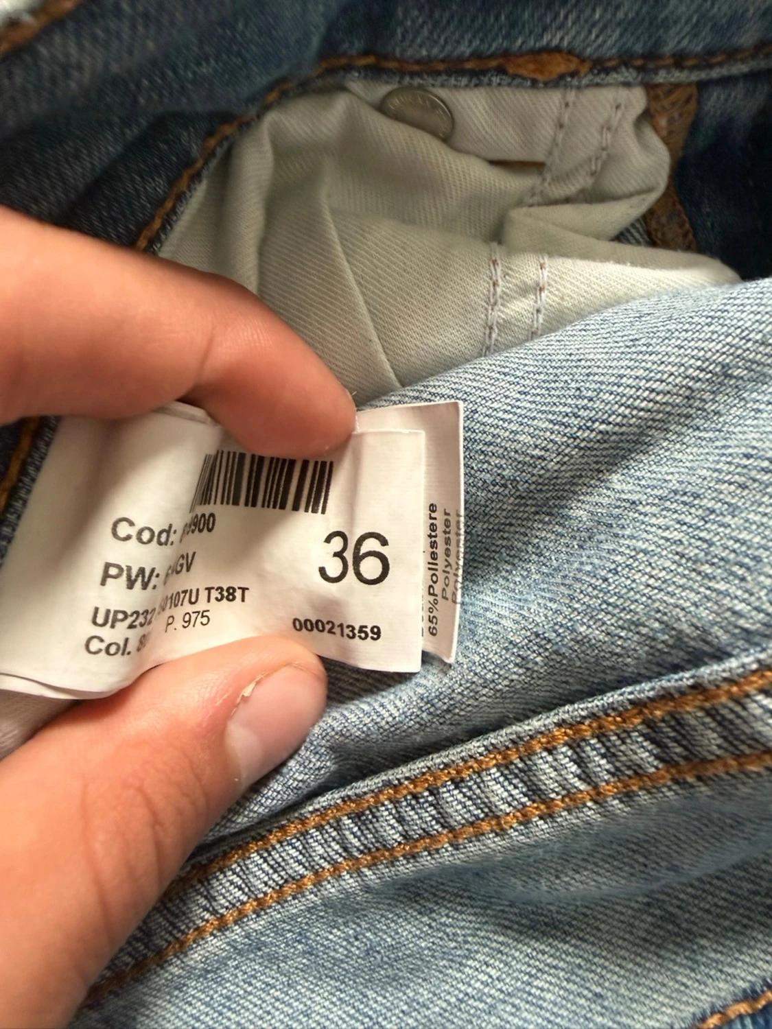 Blå slitna jeans med hål - 3
