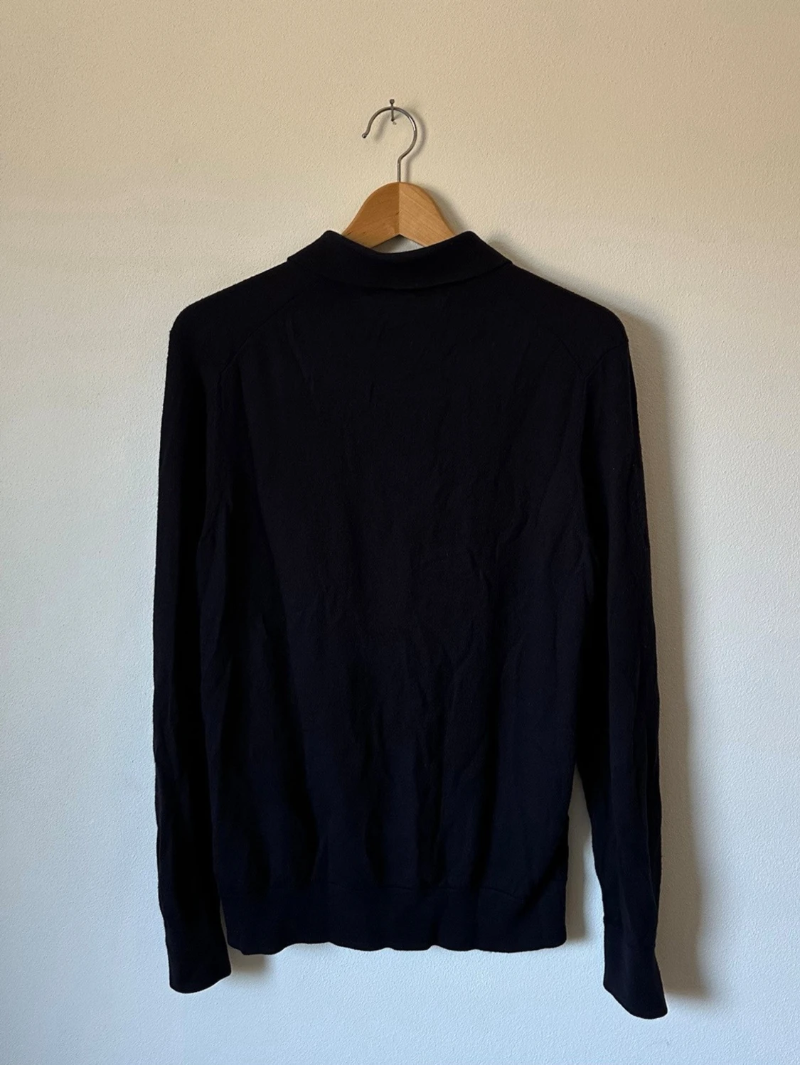 Mörkblå Arket långärmad pikétröja - 1