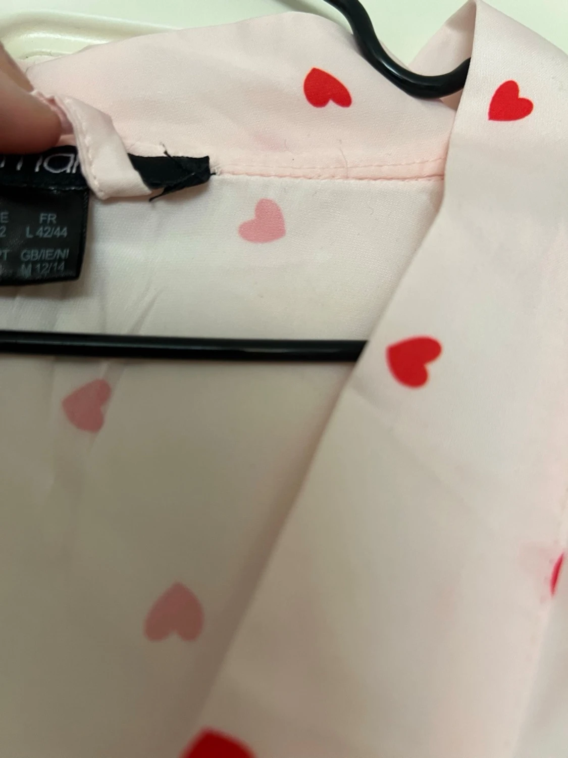 Rosa morgonrock med hjärtan  - 1