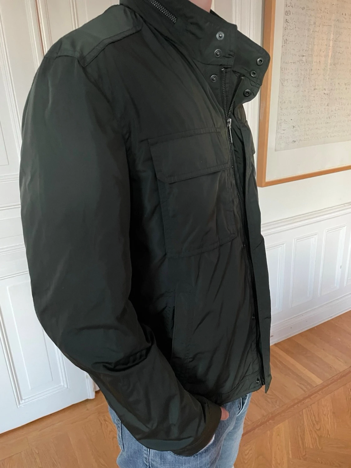 Mörkgrön bomberjacka med fickor - 1