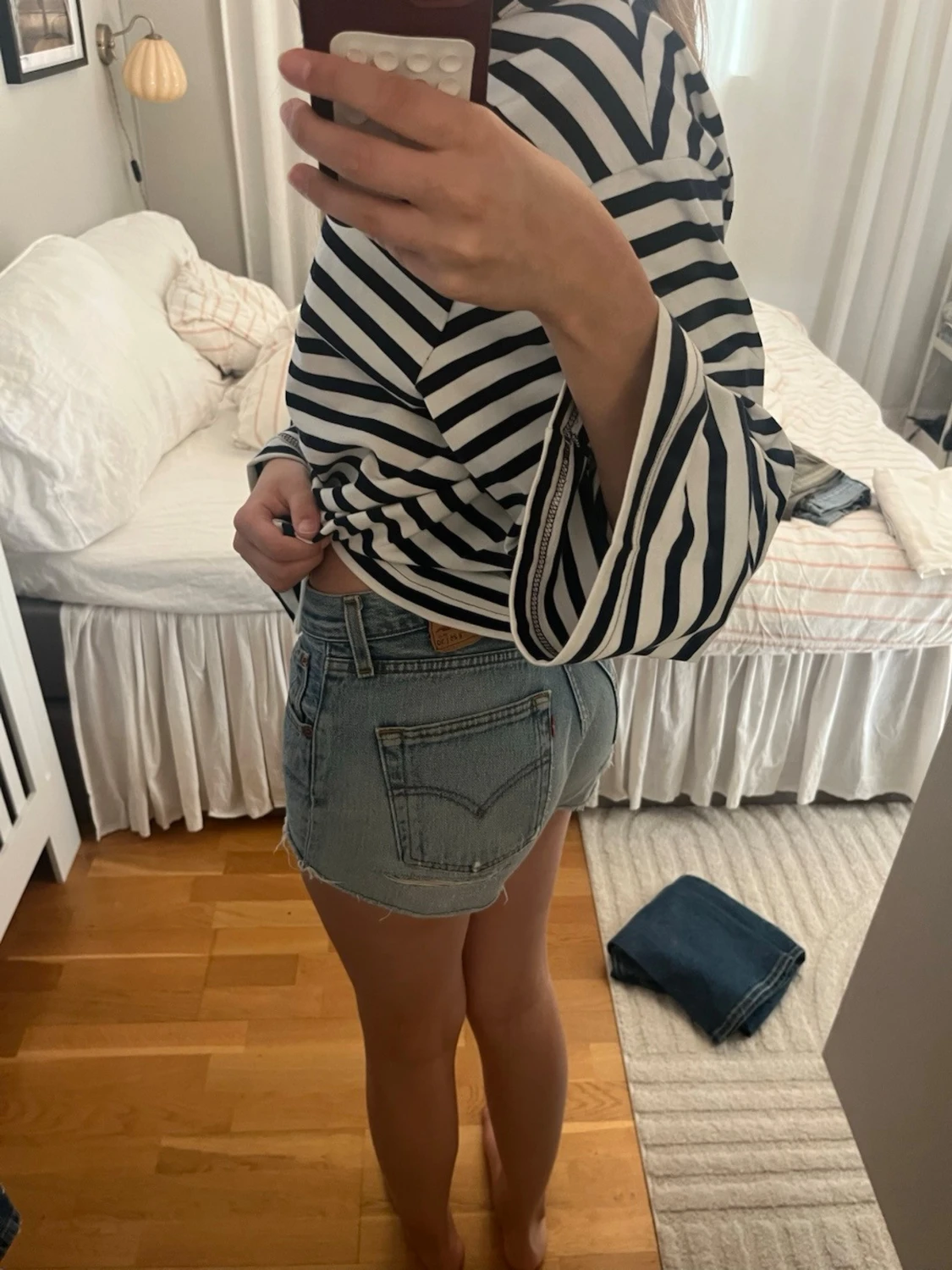 Levi's blå jeansshorts - 1