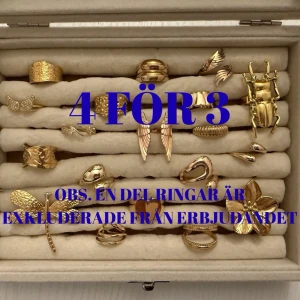 Guldiga statementringar med naturmotiv - Justerbar- Priset varierar mellan 89kr - 139kr styck pris ❣️