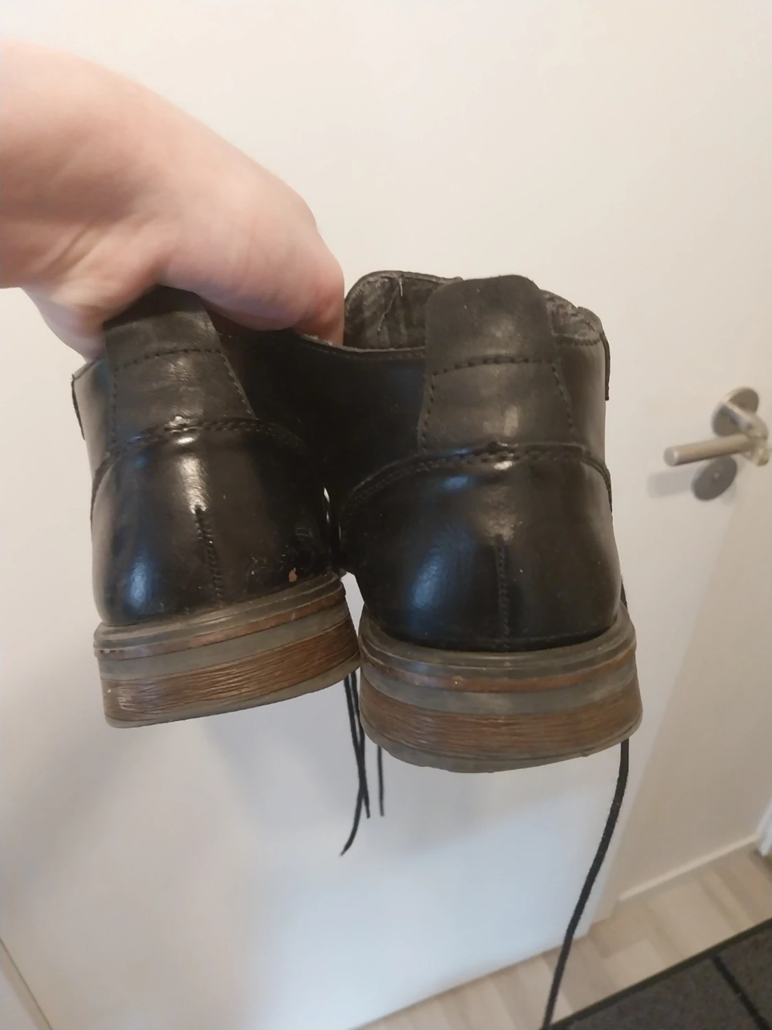 Svarta läderloafers med snörning Rieker - 2