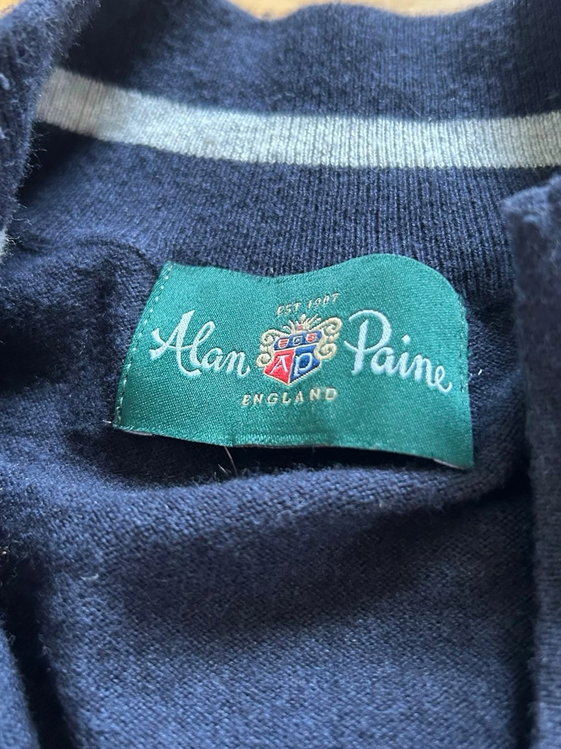Mörkblå halvzip-tröja Alan Paine - 1