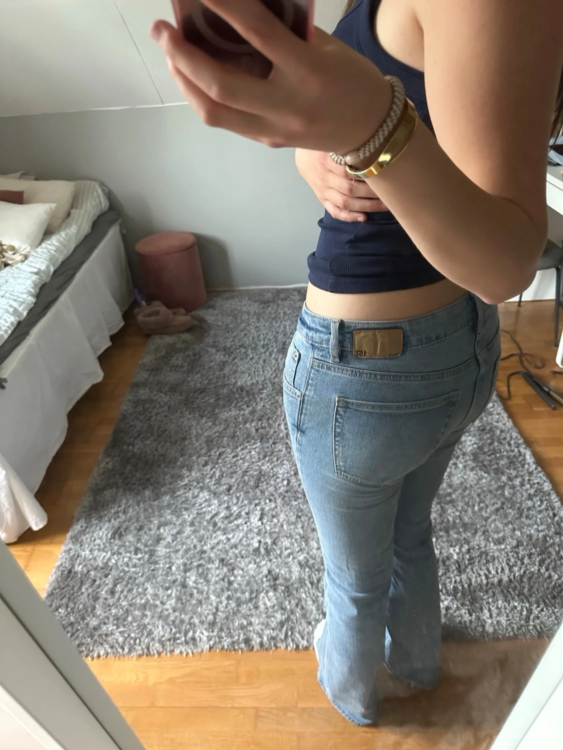 Ljusblå bootcut jeans - 2