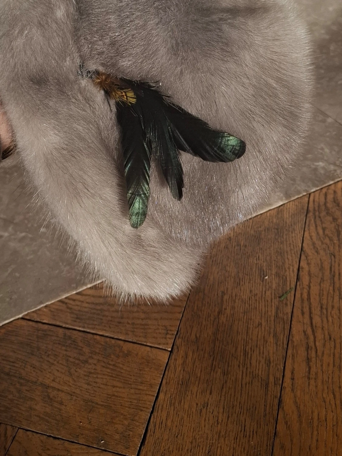 Grå fluffig hatt  - 2