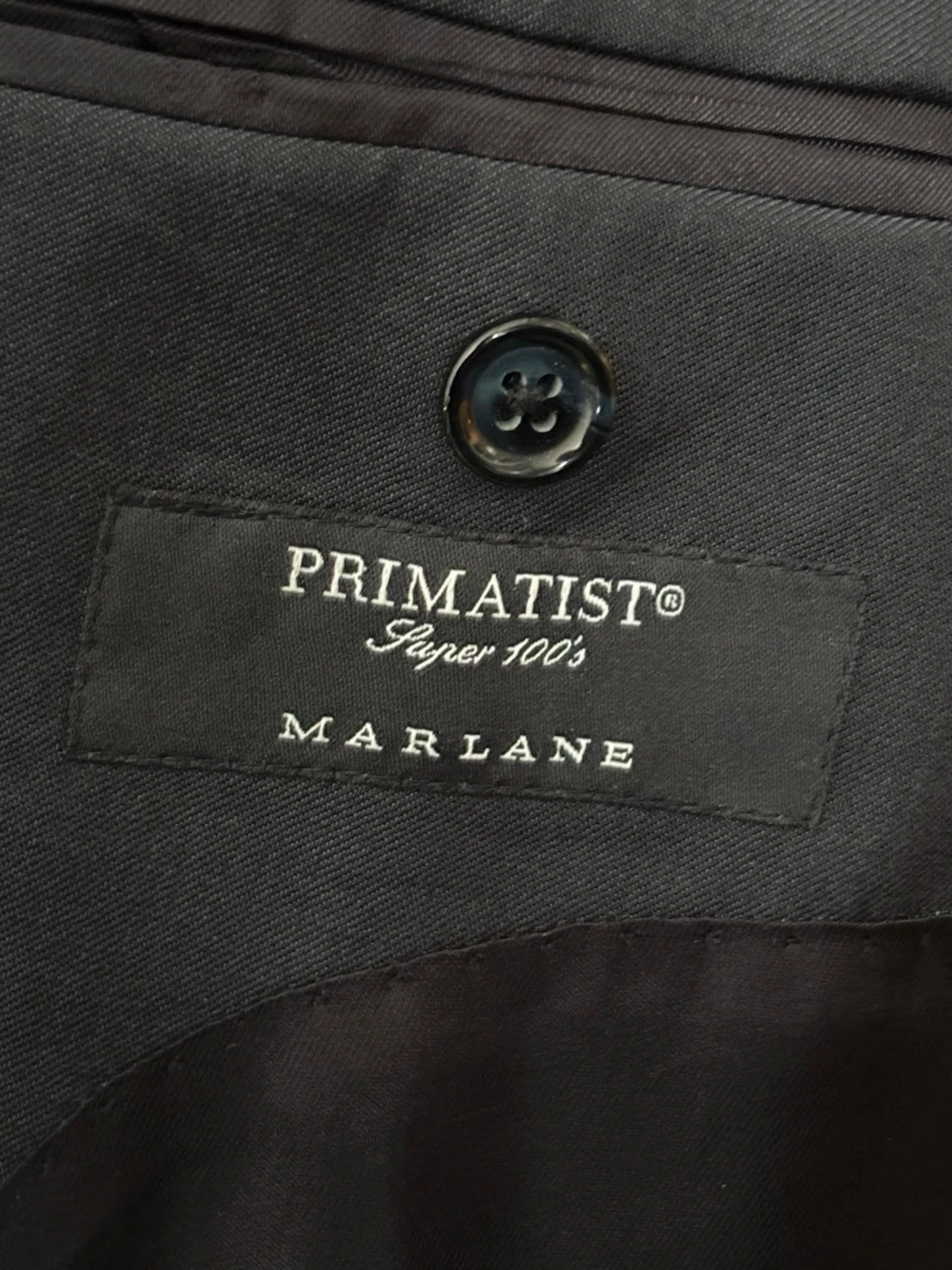 Svart/grå/blå klassisk kostym med knappar - 2