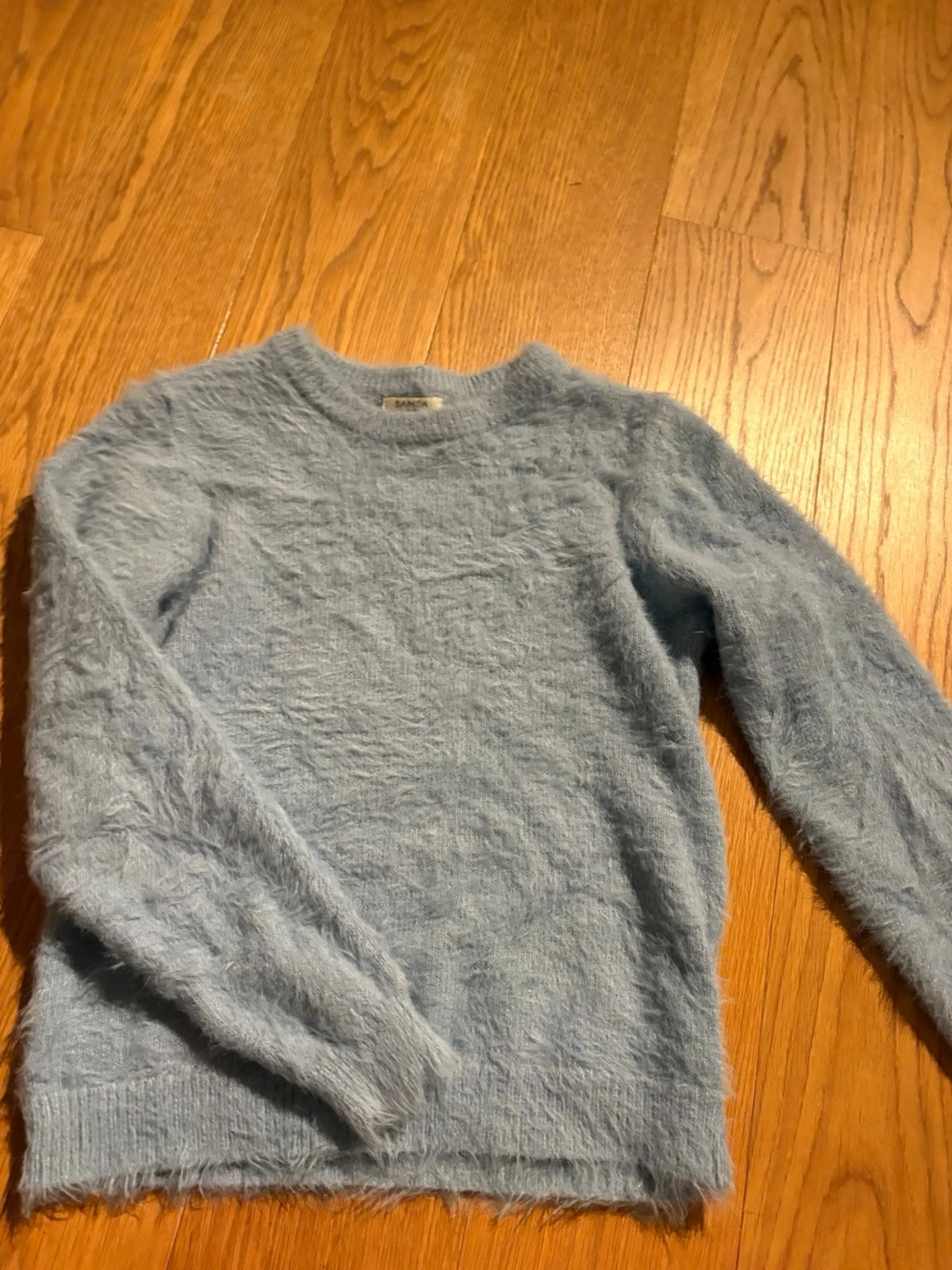 Ljusblå fluffig stickad tröja SAMSA - 2