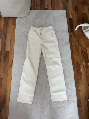 Skinbyxor  - Detta är ett par skinbyxor som knappt är använda. Dem har en fodrad sida på insidan. Byxorna är lite stora för sin storlek men dem är väldigt sköna att ha på sig när det är lite kallare ute.