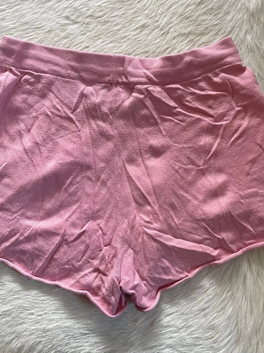 Rosa frotté-shorts från Lexington med snörning i storlek S  - 1