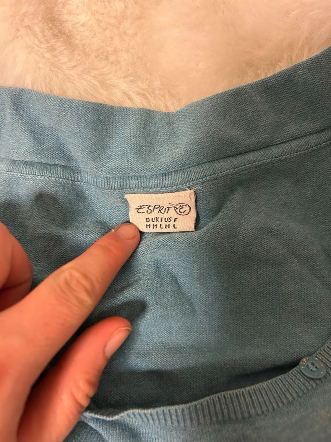 Blå långärmad tröja med v-ringning - 4