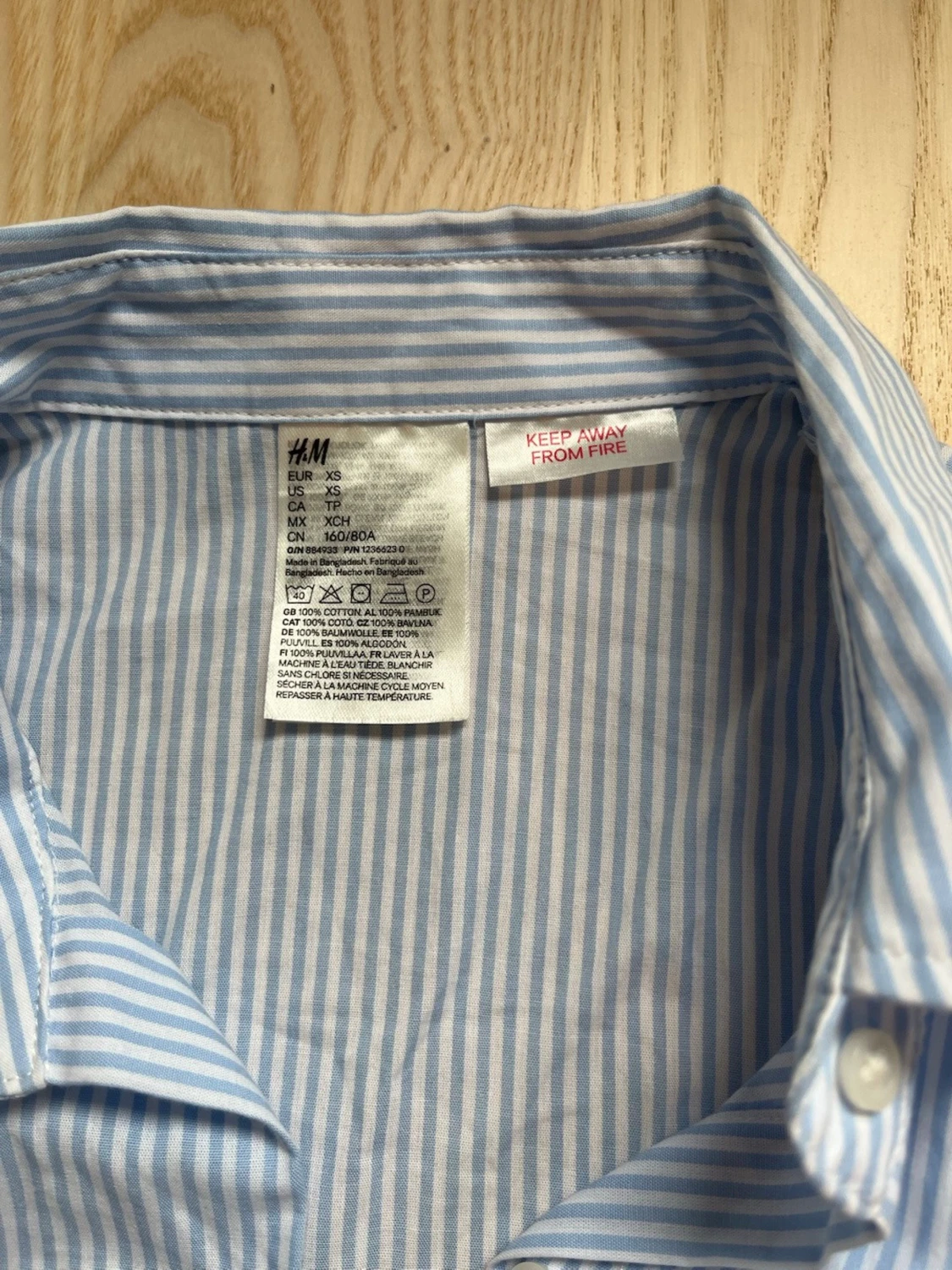 Blåvit randig pyjamas i bomull - 3