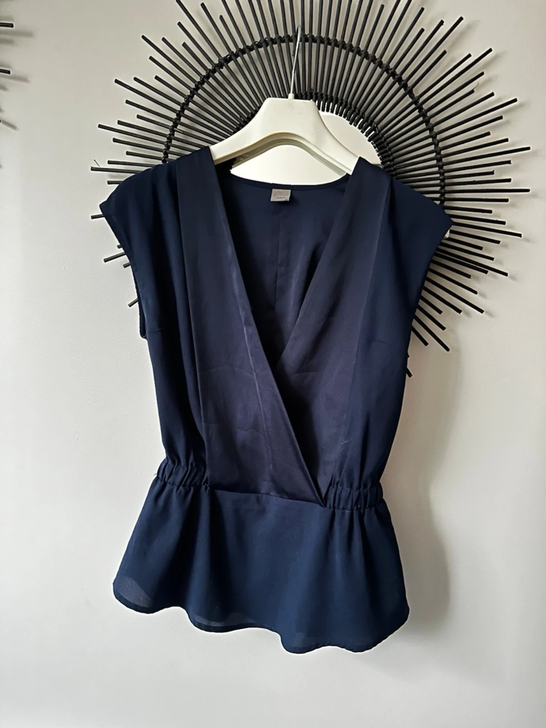 Mörkblå omlottopp med v-ringning - 1