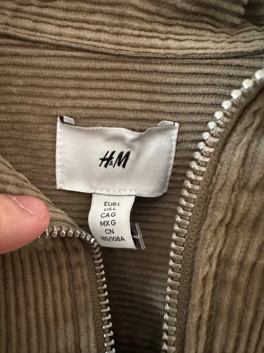 Beige manchester overshirt med dragkedja - 2