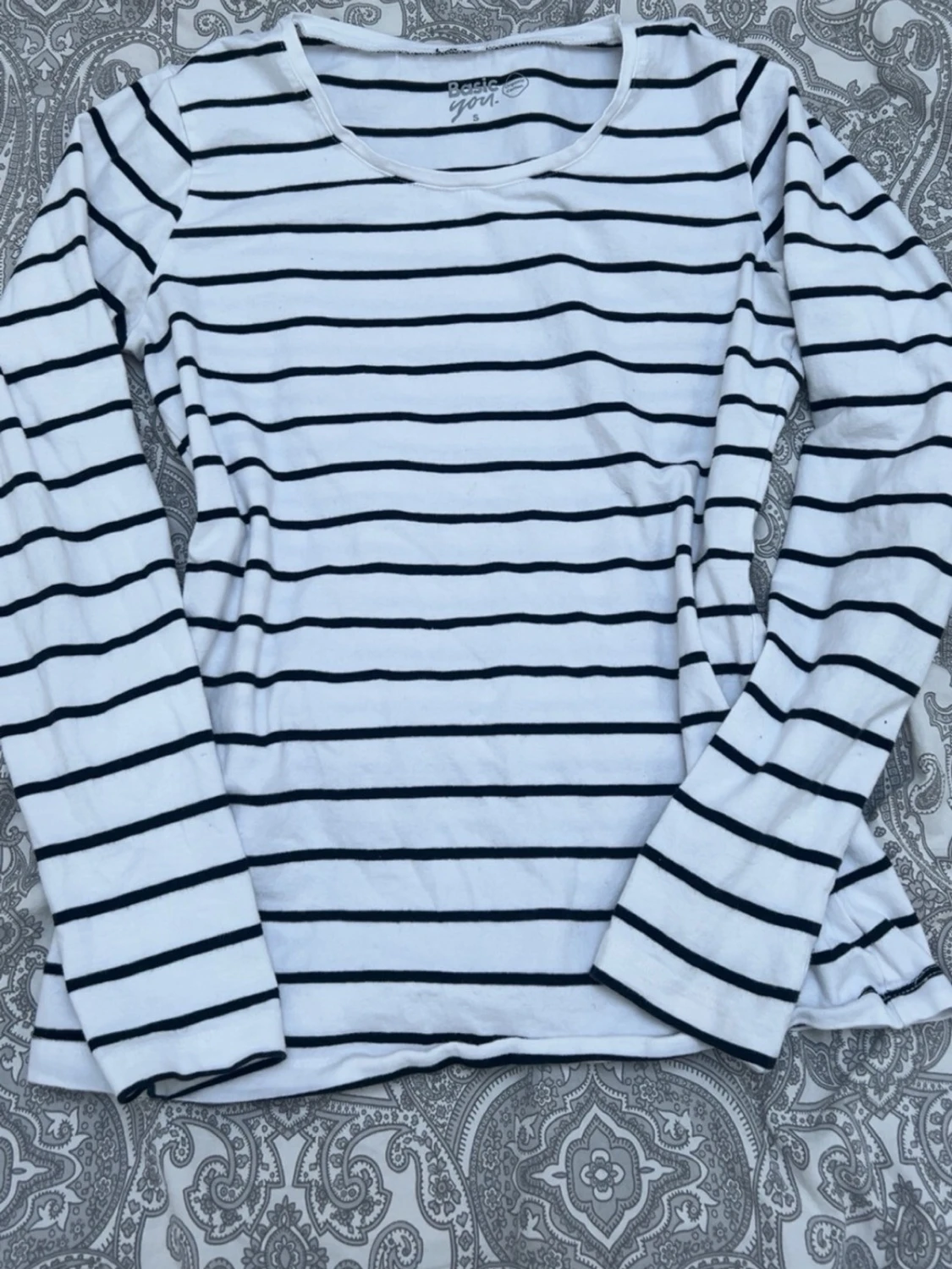 Randig långärmad topp Basic You