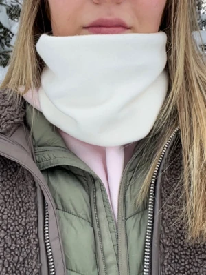 Vit buff - Handsydd fleecebuff helt ny🩷