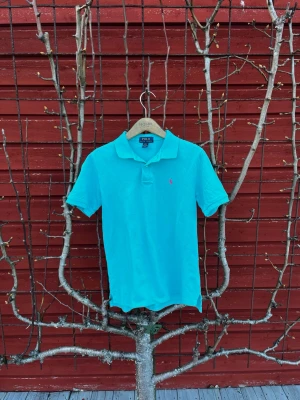 Pikétröja från Polo Ralph Lauren - Stilren pikétröja från Polo Ralph Lauren i en snygg turkos färg.Vinröd häst. Bra skick! Storlek L (14-16). Priset ej hugget i sten. Hör av er vid frågor eller funderingar! 