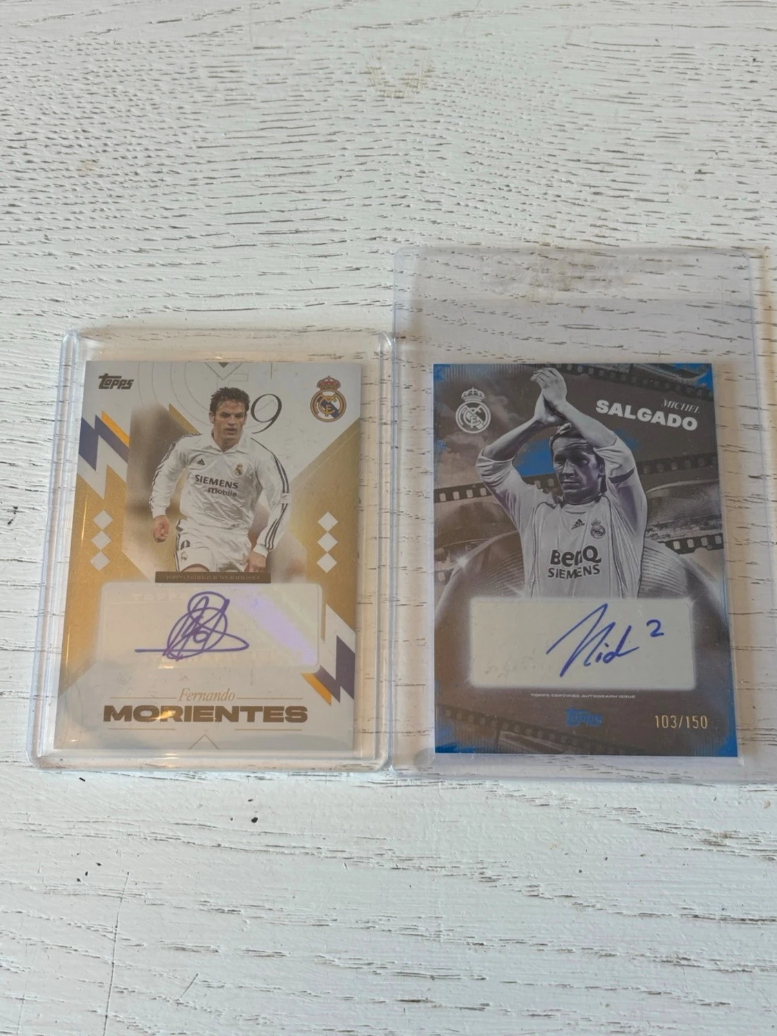 Autografkort Real Madrid Morientes & Salgado
