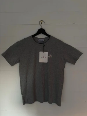 Moncler grå T-shirt  - Grå Moncler T-shirt, knappt använd och lapparna sitter fortfarande kvar. 