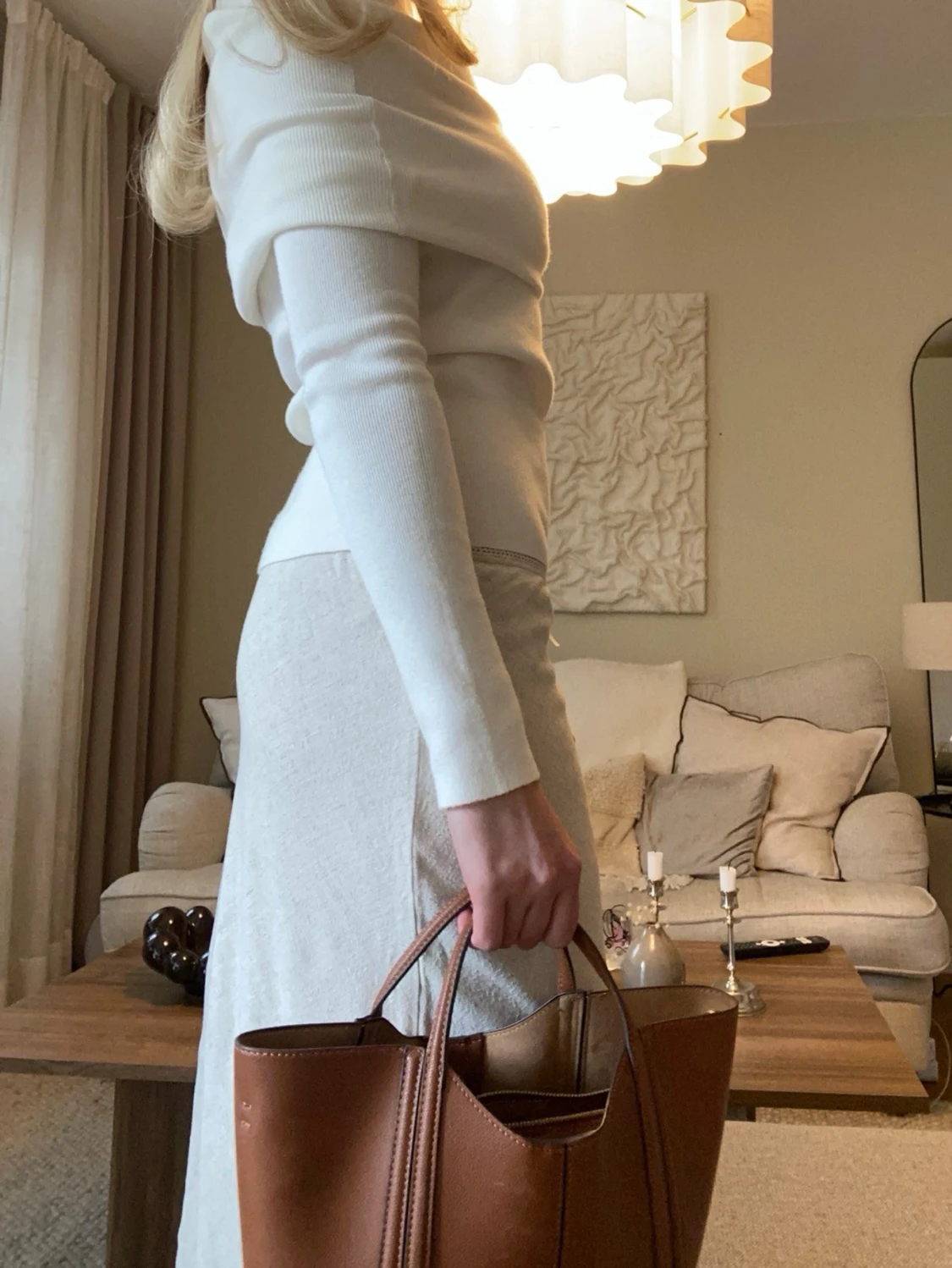 Vit off shoulder tröja  - 2