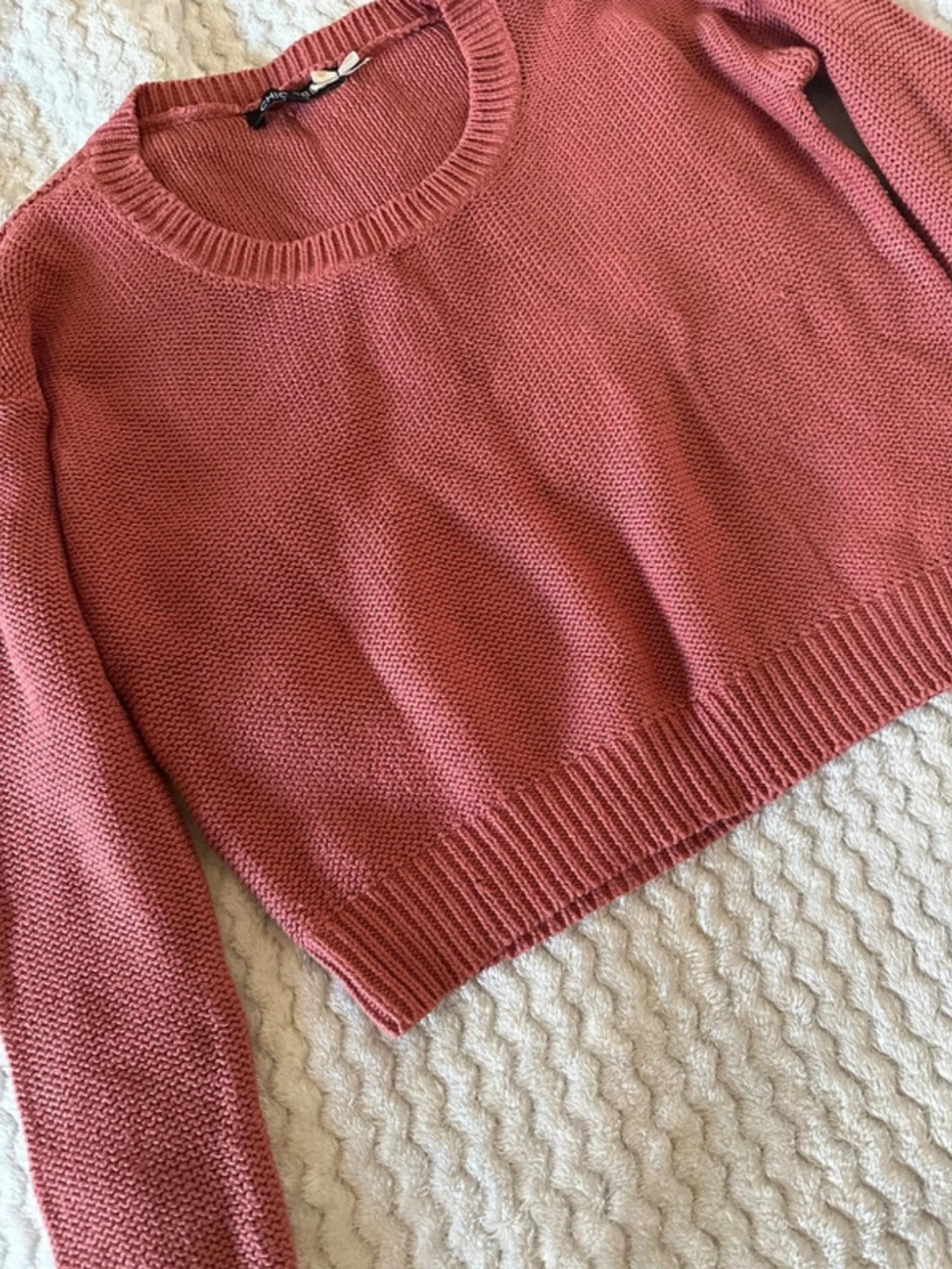 Långärmad stickad tröja - 1