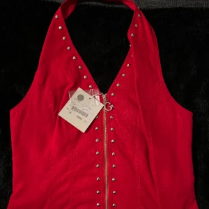 Röd topp-DCG Design Carina Glaversjö  - Röd topp från DCG med silver detaljer. 