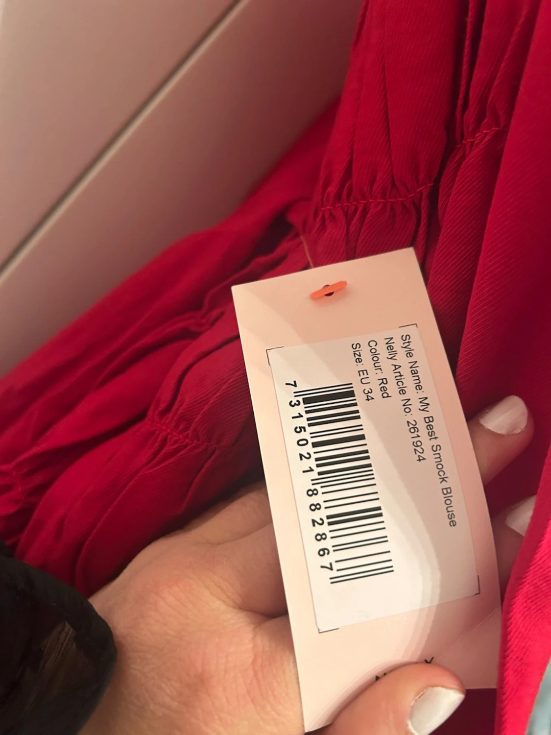 Röd smockad blus från Nelly - 2