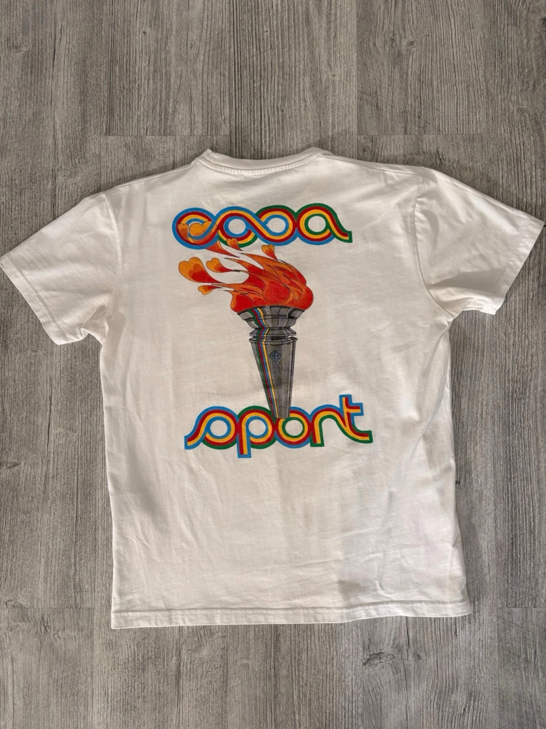 Vit Coca Sport t-shirt med tryck - 1
