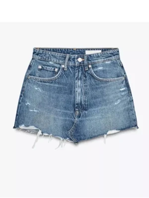 Blå jeanskjol  - Trendig blå jeanskjol ifrån Zara! Aldrig använt