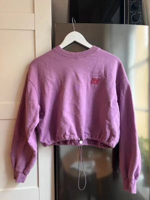 Lila cropped sweatshirt från Junkyard - Cropped sweatshirt i lila med broderad Fresh-logga i rött på bröstet. Tröjan har rund hals, långa ärmar och dragsko i midjan för justerbar passform. Tillverkad i mjuk bomullsmix som känns skön mot huden. Perfekt för en avslappnad och trendig look.