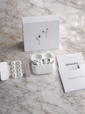 trådlösa hörlurar - Säljer ett par vita hörlurar med laddningsetui, extra silikontoppar och originalförpackning. Hörlurarna är kompakta, har stilren design och levereras med manual. Perfekta för dig som vill ha grymt ljud och brusreducering. Extremt bra kopior!! Funkar annars precis som dom riktiga!