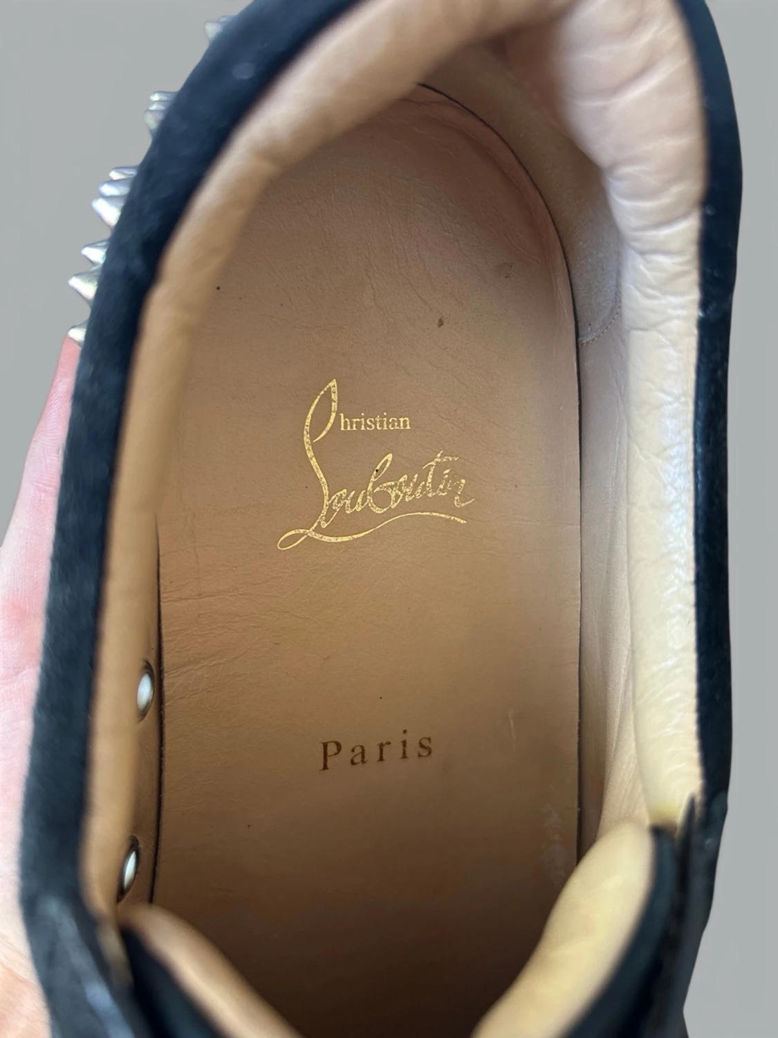 Louboutin Seavaste Skor I Svarta Mocka Silverfärgade Spikar - 6