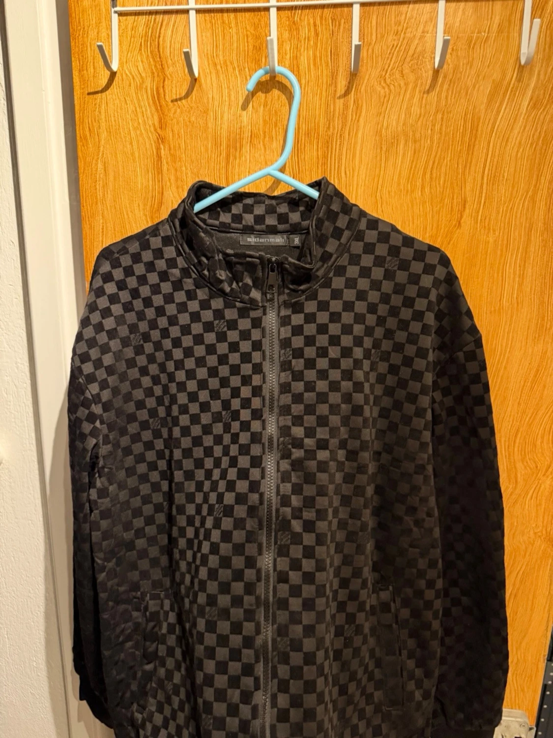 Svart checkerad vindjacka H&M