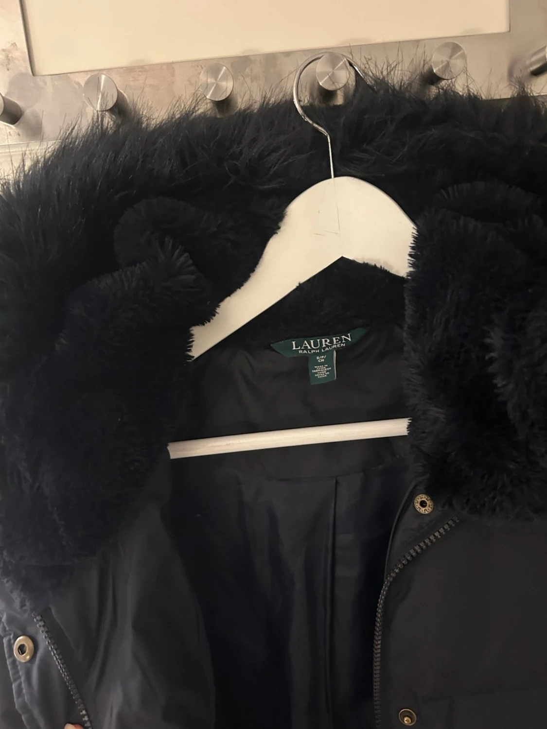 Mörkblå lång dunjacka kappa  Lauren Ralph Lauren Stl s  - 4