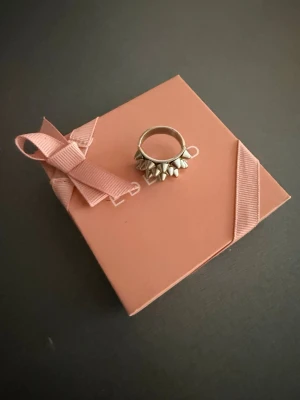 Silvrig ring med nitar - Cool ring i silver, populär från Edblad. Använt fåtal gånger, så super bra skick. Den är i M i Edblads storlekar, så ca 17,5mm.