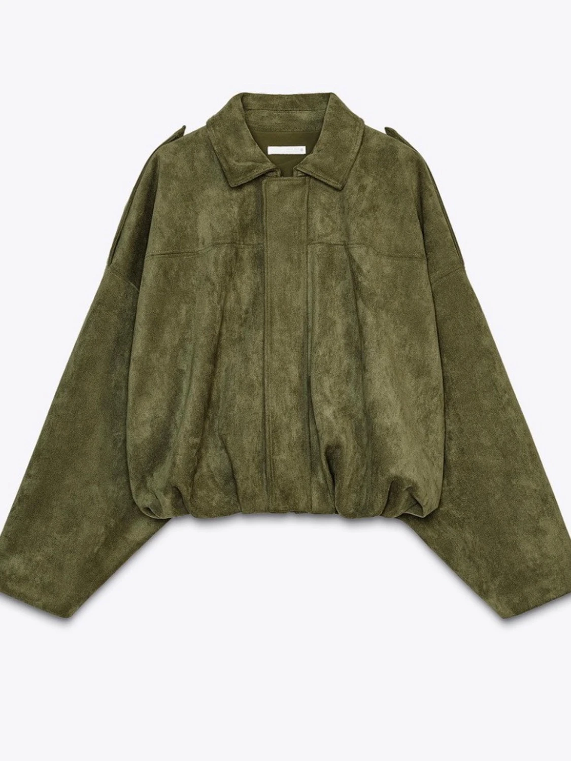 Olivgrön oversized mockajacka