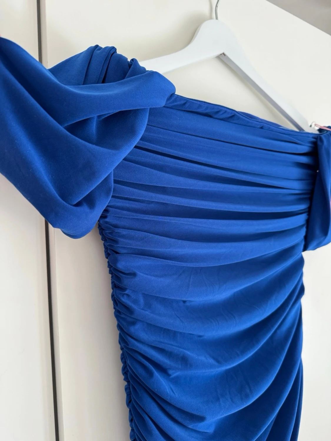 Kornblå offshoulder klänning - 4