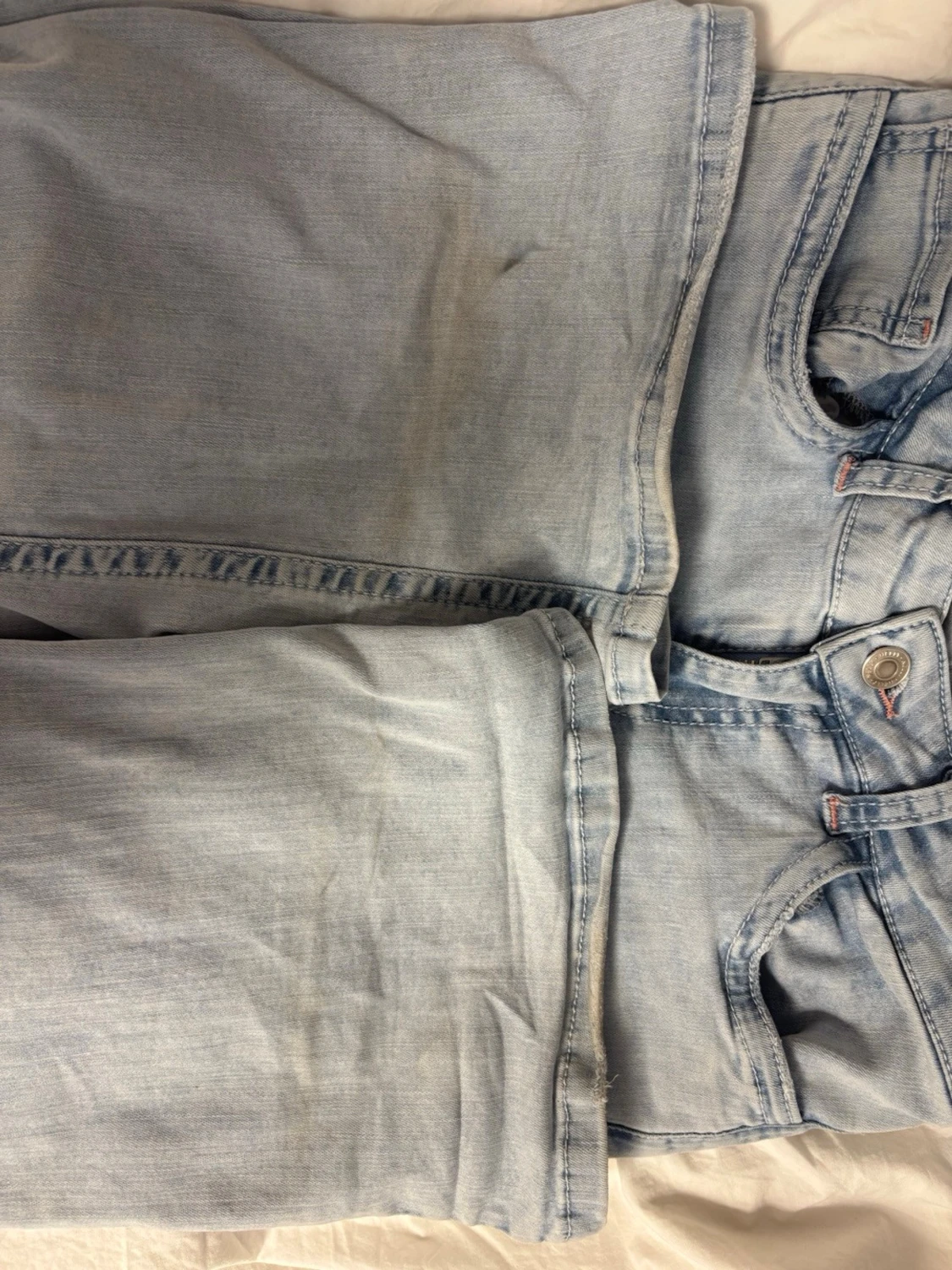 Ljusblå slitna bootcut jeans Nelly - 5