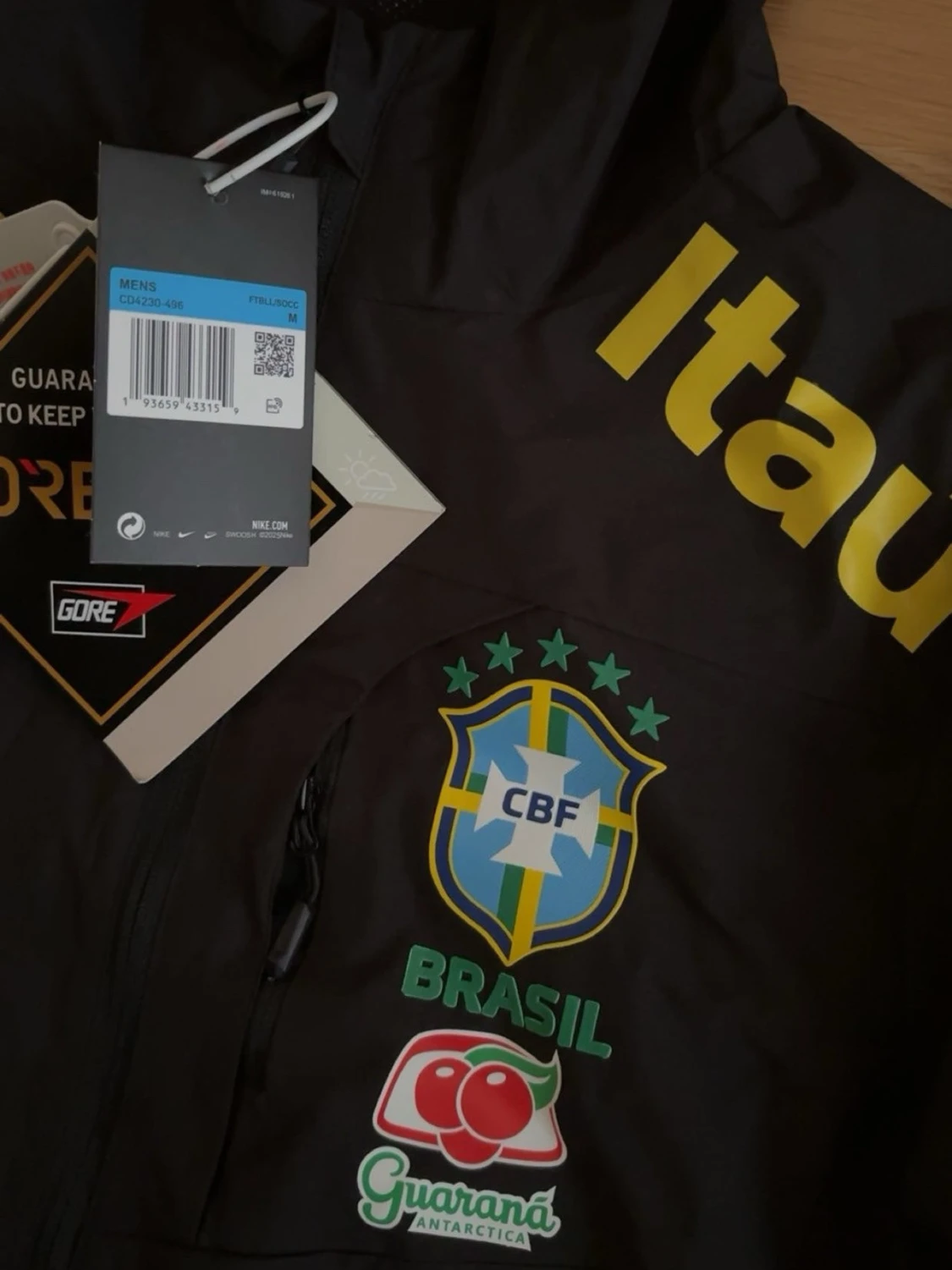 Svart Brasil Nike vindjacka med huva - 1