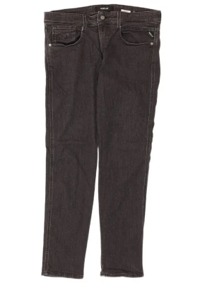 Svarta slim jeans från Replay W36 L32 - Snygga svarta slim jeans från Replay med klassisk femficksdesign och diskreta sömmar. Jeansen har en smal passform och är tillverkade i stretchigt denimtyg för extra komfort. Perfekta för en trendig och avslappnad stil.