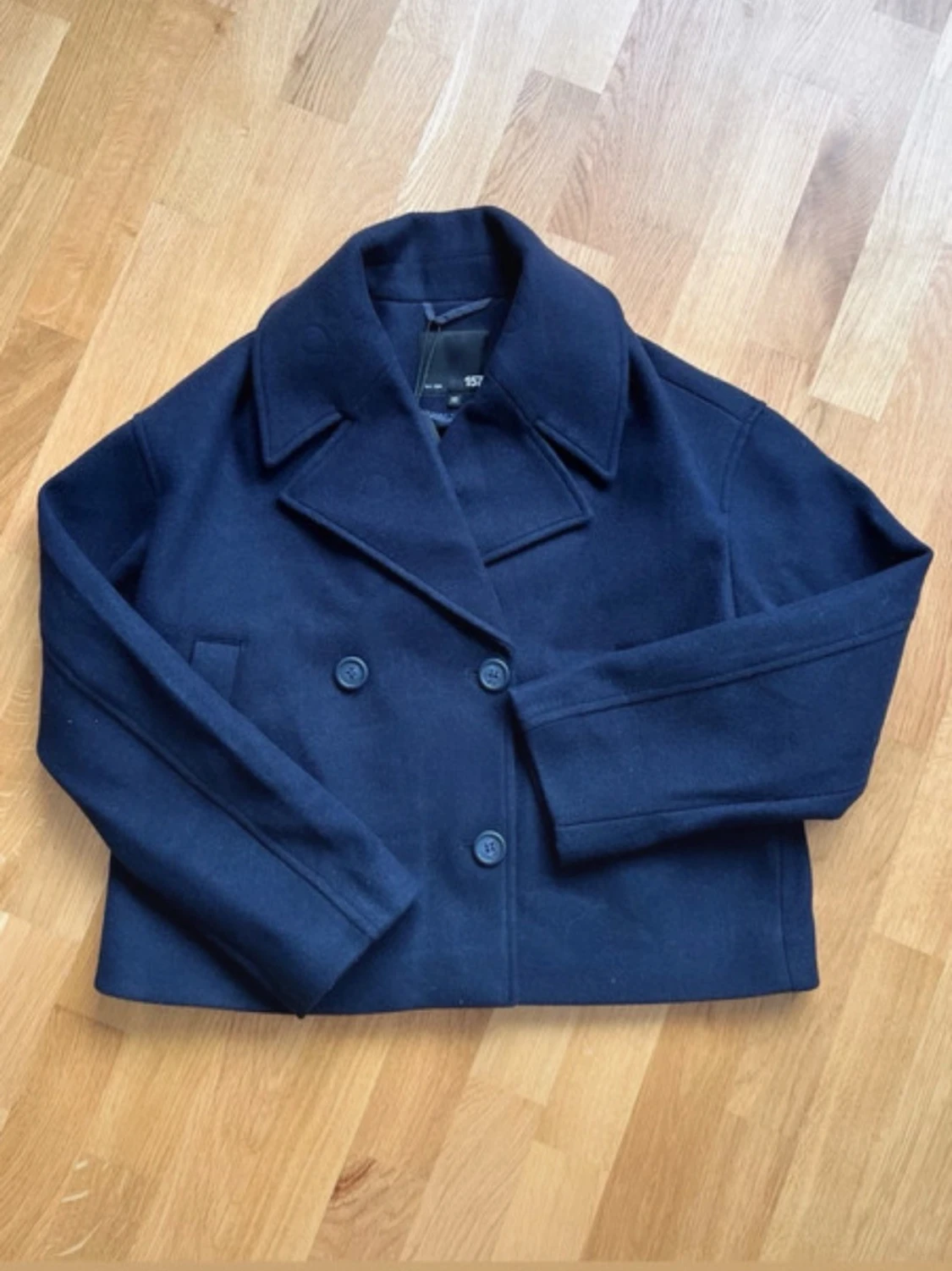 Mörkblå dubbelknäppt rock från H&M - 1