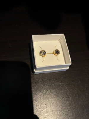 Guldörhängen med kristall från Caroline Svedbom - Snygga örhängen från Caroline Svedbom med gnistrande runda kristaller infattade i guldfärgad metall. Perfekta för att ge din look lite extra bling! Levereras i original ask.