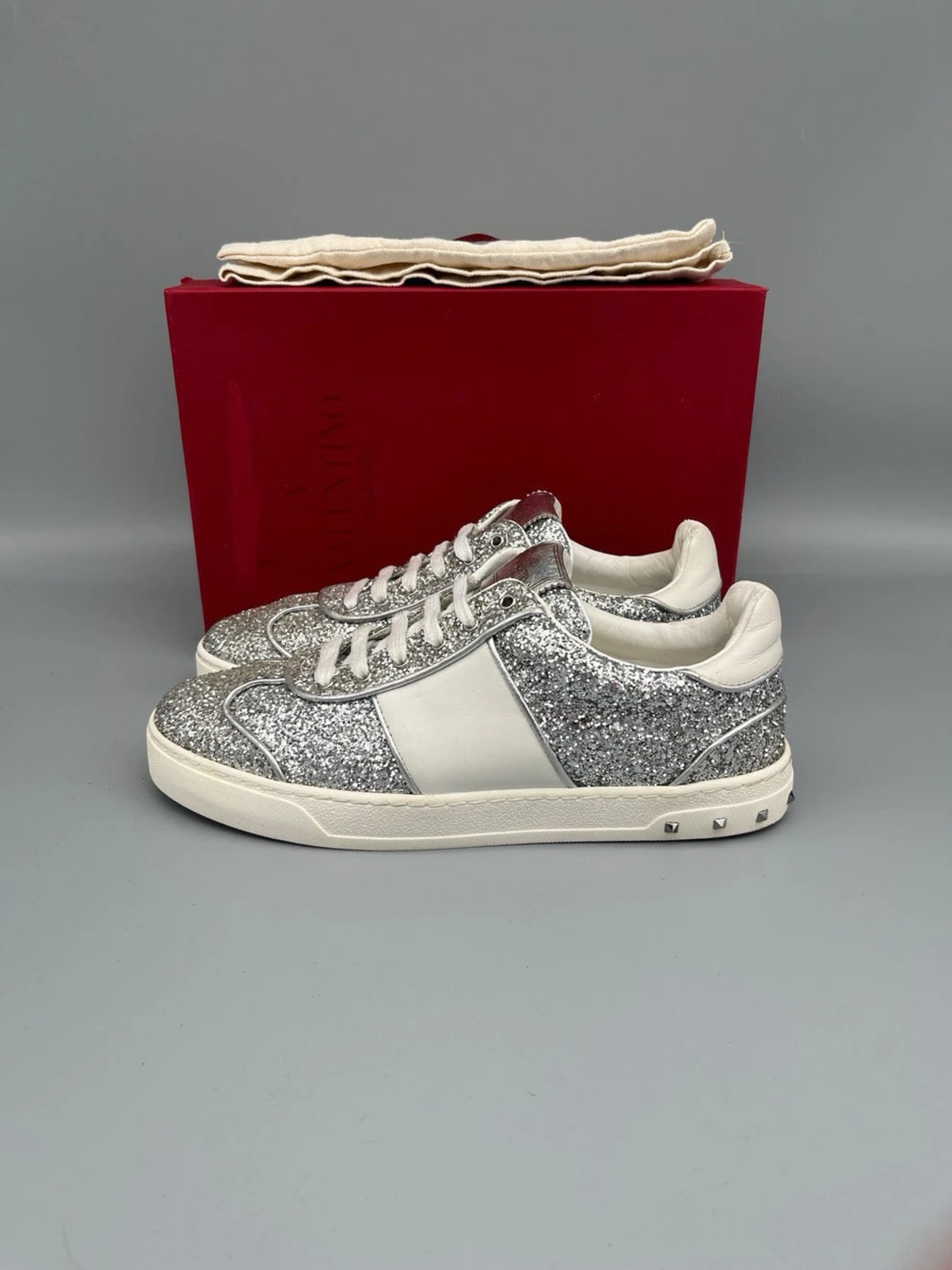Valentino Flycrew Skor Silver Glitter