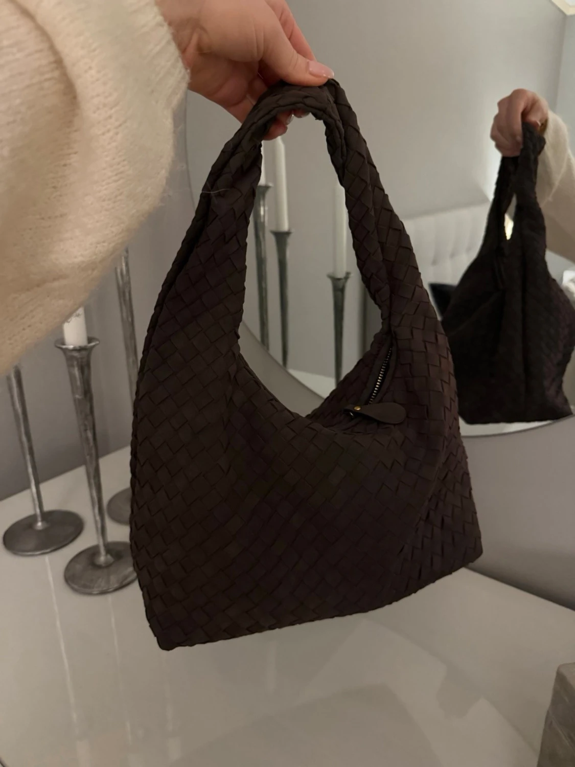 Brun flätad väska från Pitaya - 2